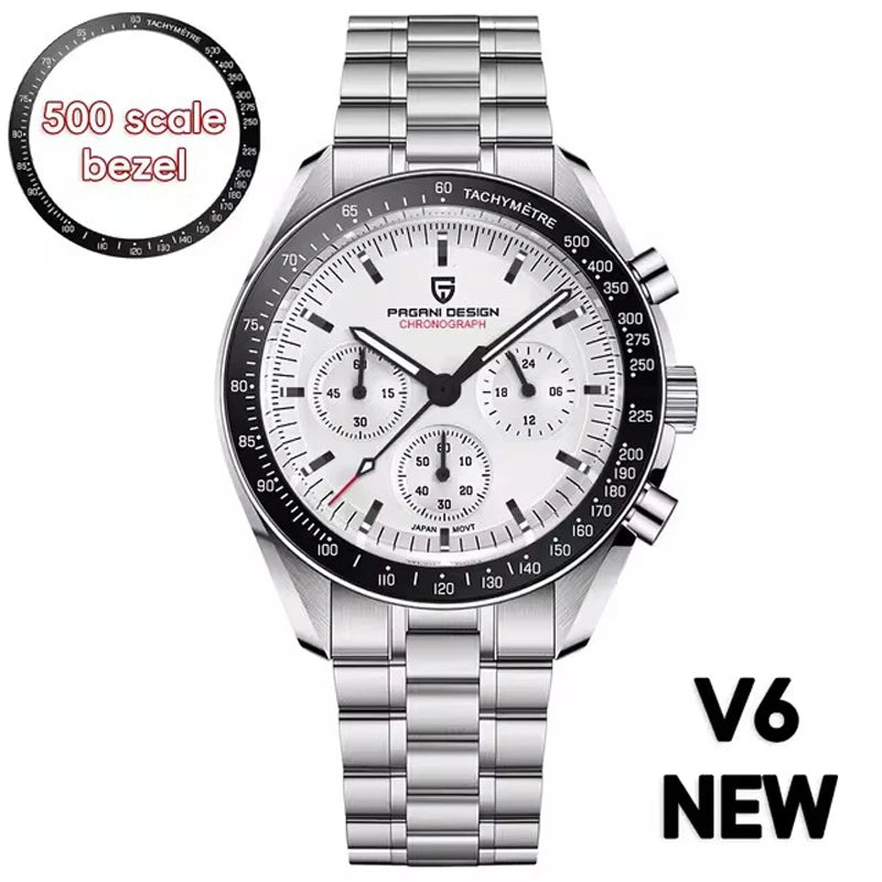 PAGANI DESIGN 2025 New Moon Watches for Men Luxury Quartz Watch Men Chronograph VK63 Men's Gifts AR Sapphire Mirror Luminous Clock