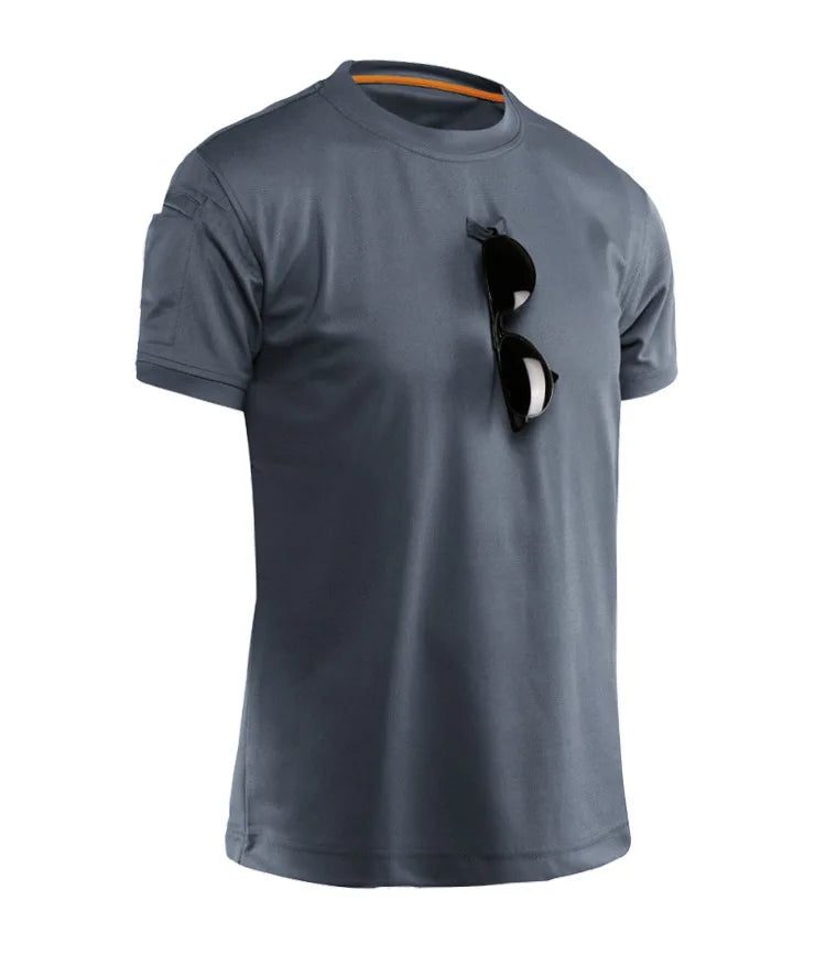 T-Shirt d'été à col rond pour hommes, séchage rapide, respirant, tactique, Camping, Trekking, randonnée, escalade, Sport à séchage rapide