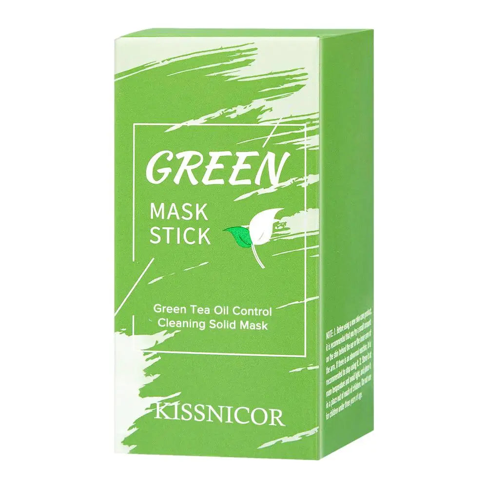 Facial cleansing mask, green tea cleansing stick, shrinks pores, deep blackhead remover, hydrating mask, skin care