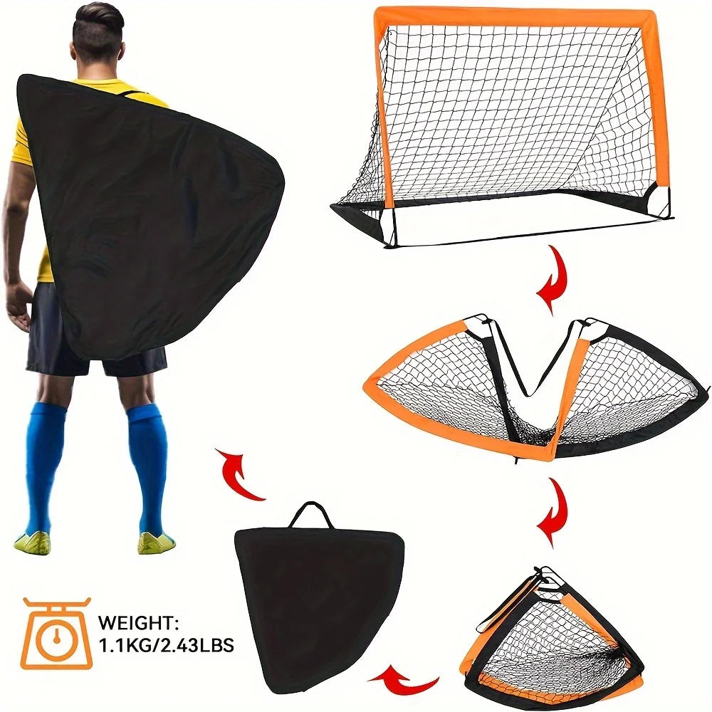 But de Football Pop-Up Portable Pliable Nylon — Entraînement Enfant, Jardin Intérieur & Extérieur