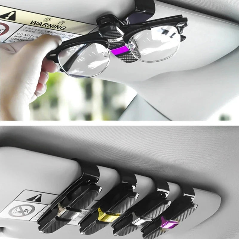 Étui à lunettes de voiture universel, pare-soleil de voiture, porte-lunettes, Clip pour carte, porte-billet, accessoires d'intérieur automobile