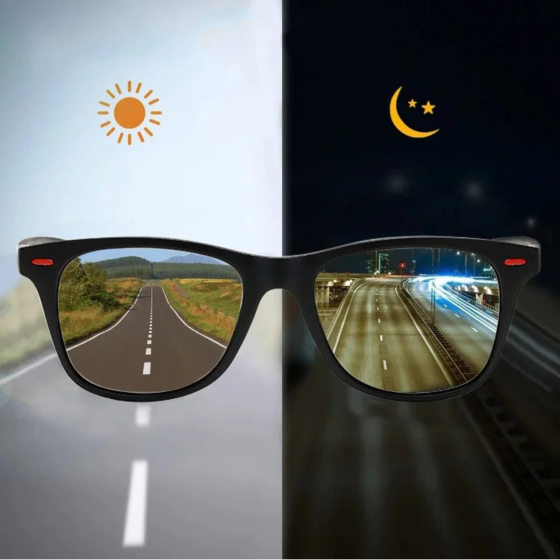 Gafas de visión nocturna, montura de PC, gafas de sol polarizadas para hombre, deporte al aire libre, gafas de sol, visión diurna, visión nocturna, gafas de piloto, gafas de noche