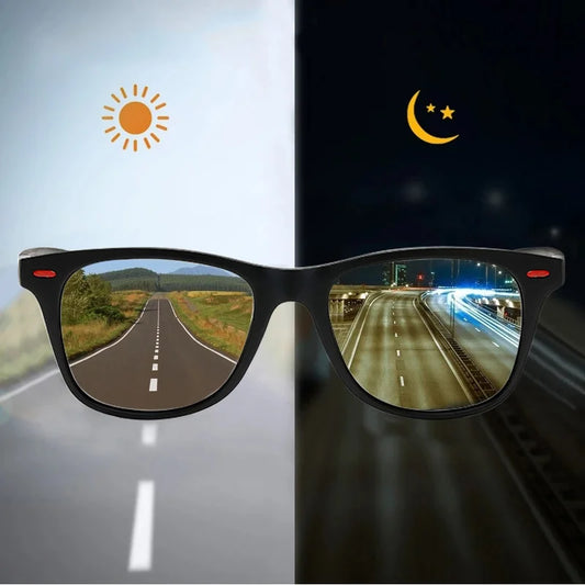 Gafas de visión nocturna, montura de PC, gafas de sol polarizadas para hombre, deporte al aire libre, gafas de sol, visión diurna, visión nocturna, gafas de piloto, gafas de noche