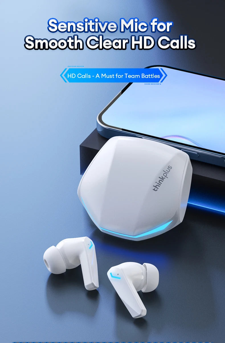 Auriculares inalámbricos Lenovo GM2 Pro Bluetooth 5.3 para juegos, baja latencia, modo dual, música, auriculares deportivos intrauditivos con micrófono