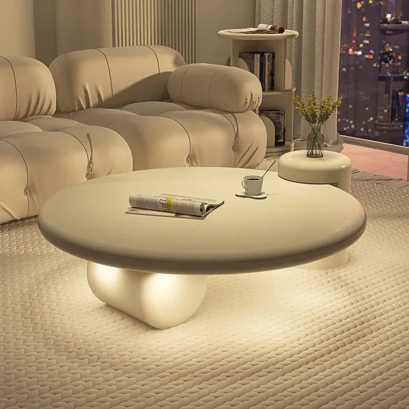Lámparas modernas redondas simples nórdicas de mesa, inteligentes, glamurosas, de diseño prémium, mesas bajas, pequeñas, blancas, bonitas, mesa de centro, muebles