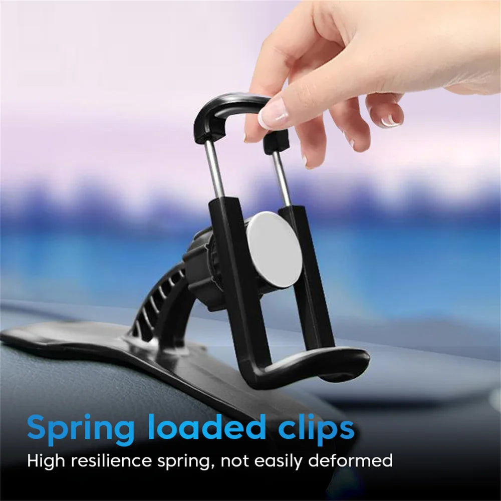 Universal Car Phone Holder, Clip Car Dashboard GPS Mount 360° Rotating In-Car Phone GPS Holder for iPhone Xiaomi