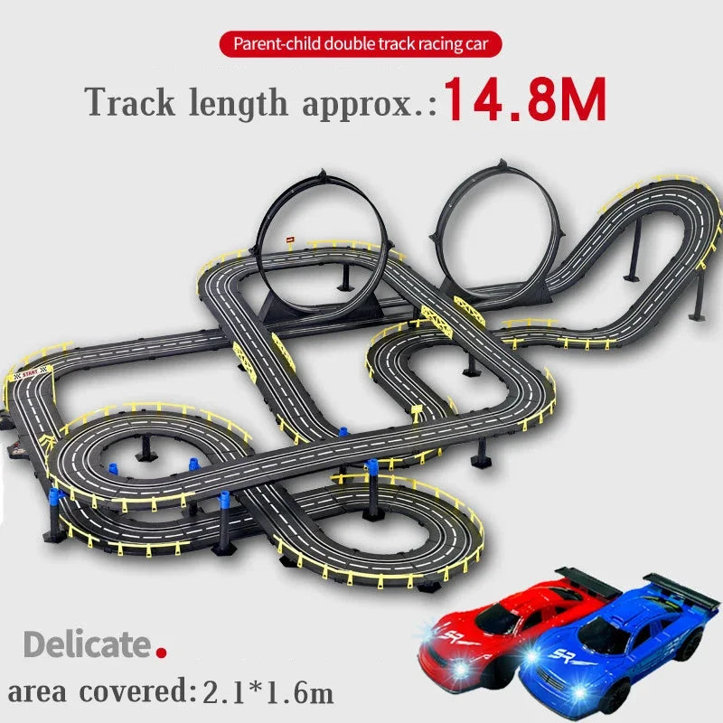 Voiture électrique 1/43, Double piste de course, jouet, Circuit Autorama, Voiture télécommandée, fente ferroviaire électrique, jouet de voiture de course