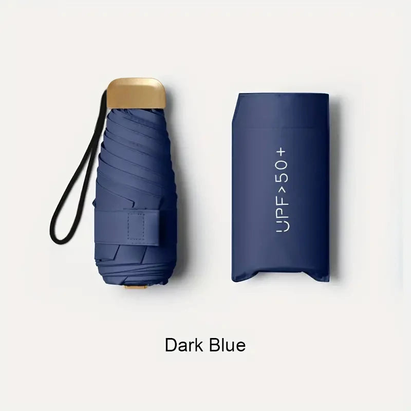 Paraguas de protección UV ultraligero – Diseño compacto y plegable con mango de acero inoxidable para sol y lluvia, toldo duradero de 190T