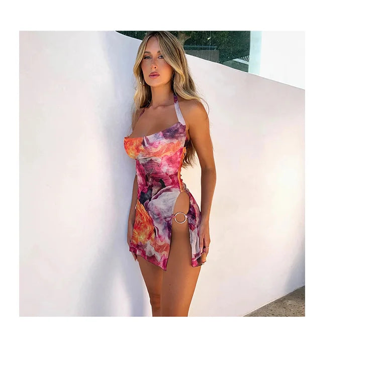 Haut Court Cache-Cœur Femme — Rayé Turquoise, Bretelles, Taille Haute, Plage & Piscine