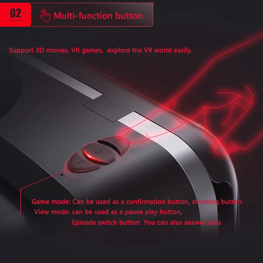 Shinecon VR 3D Virtual Reality Glasses Headset Devices Smart Glasses Lenses for Smartphone Mobile Phone Game Viewer