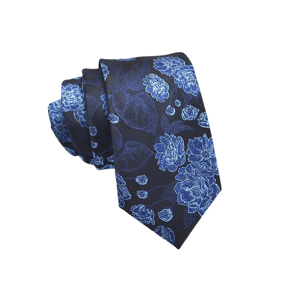 Corbata de jacquard de alta calidad para hombre, diseño floral de 8 cm, accesorios de corbata para uso diario, camisa, traje, corbata, regalos para fiestas de boda, corbata
