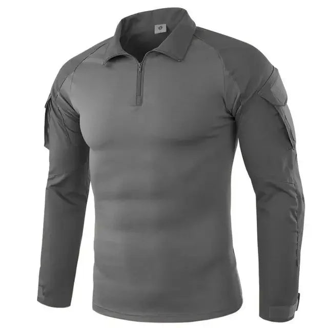 T-Shirts de randonnée tactiques en plein air pour hommes, Combat militaire de l'armée CP Camouflage à manches longues, chemise d'escalade de chasse, vêtements de Sport en coton