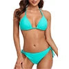 Anfilia – Bikini dégradé pour femmes, maillot de bain col licou, Bandage latéral, Sexy, vêtements de plage