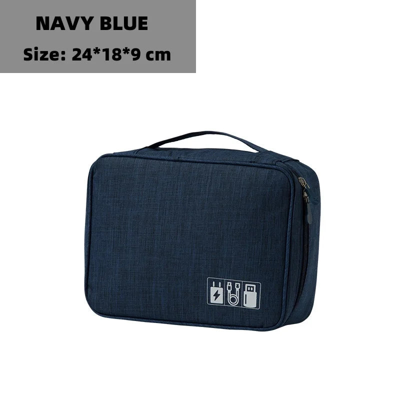 Bolsa de almacenamiento digital electrónica de viaje, multifuncional de gran capacidad para auriculares, funda protectora para cable de datos, bolsa a prueba de polvo de viaje Elec
