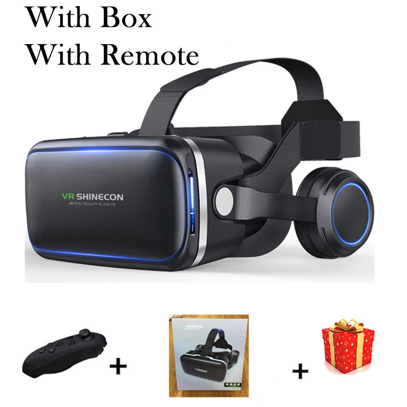 VR Shinecon 6.0 Virtual Reality Headset 3D Glasses Headset for iPhone Android Smartphone Viar Lens