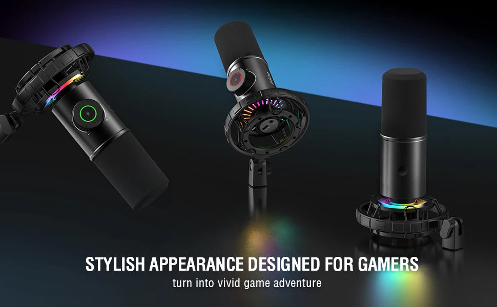 FIFINE K658 — Microphone USB Gaming LED RGB Bouton Muet PC & Tablette