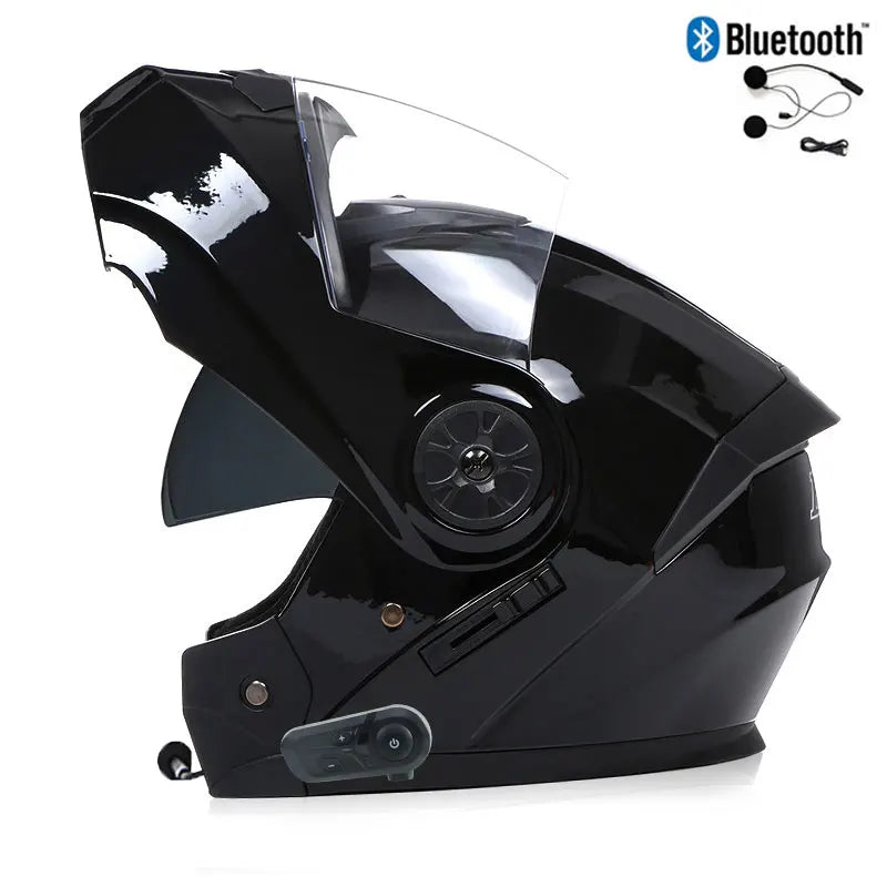 Casque Moto Bluetooth Intégral Homme — Motocross Rabattable Certifié DOT