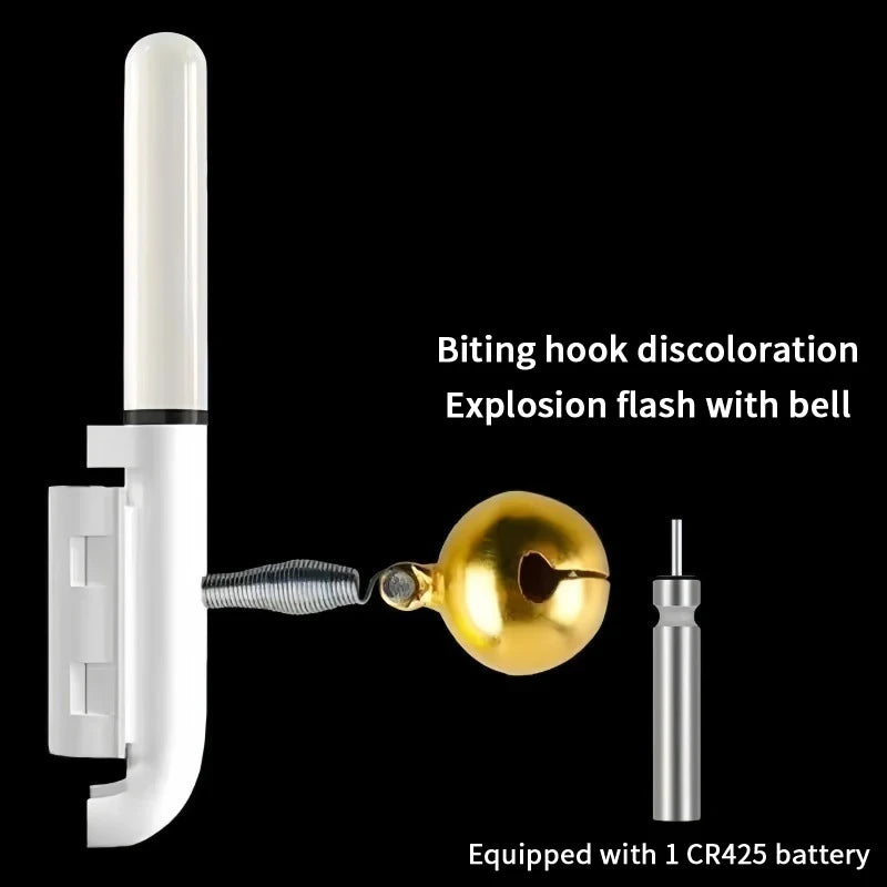 Bâton Lumineux Rechargeable USB avec Cloche & Flotteur — Alarme Morsure Pêche