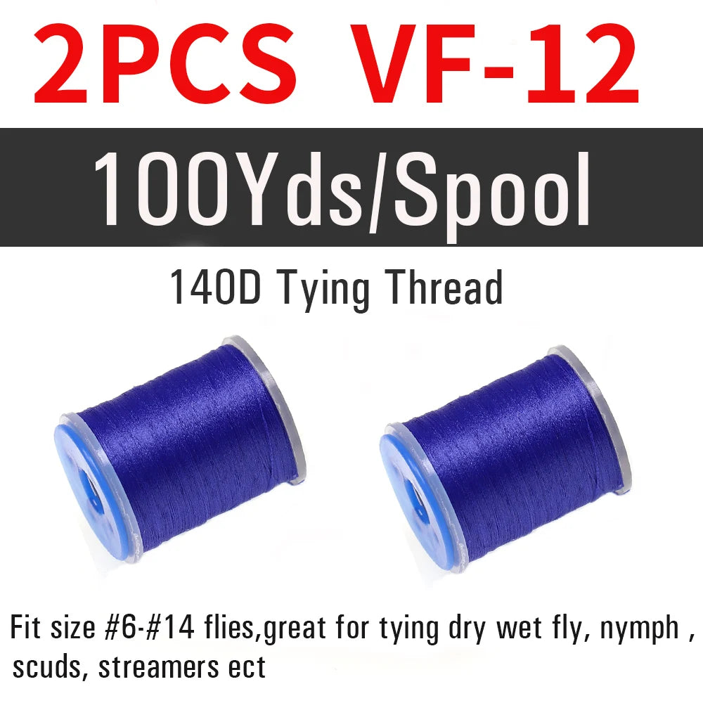 2 pièces de fil à nouer pour la pêche à la mouche 140D # 6~ # 14 Nymphes sèches et humides, Matériel de montage de mouches streamer, Fil, Fixateur de bobine, Outil de montage de mouches