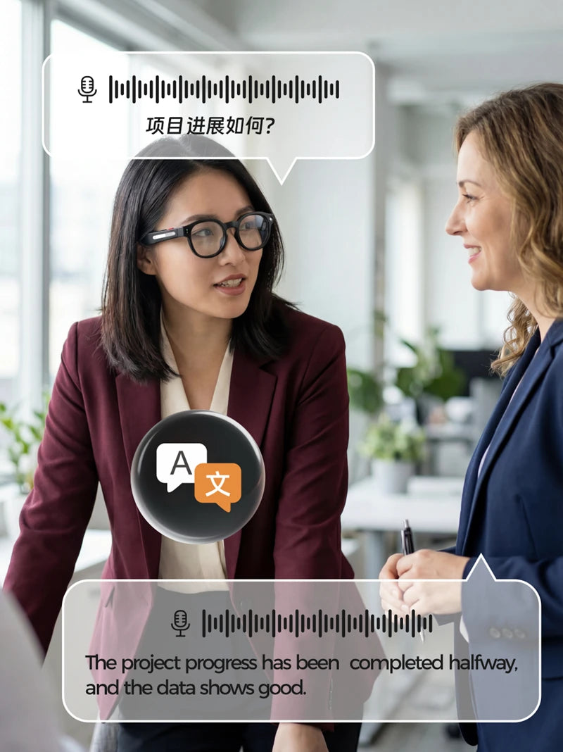 Lunettes intelligentes IA 2026 — traduction IA, caméra HD 8MP, vidéo 4K, appel Bluetooth, enregistrement, musique
