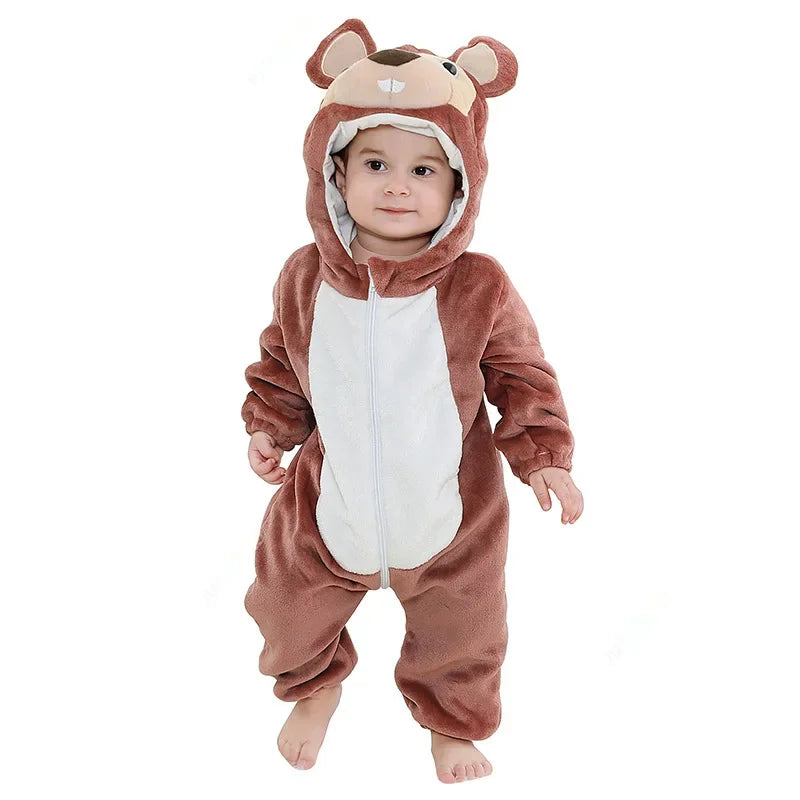 2025 New Collection Cute and Fashionable Elephant-Shaped Baby Easter Jumpsuit with Hood for Children