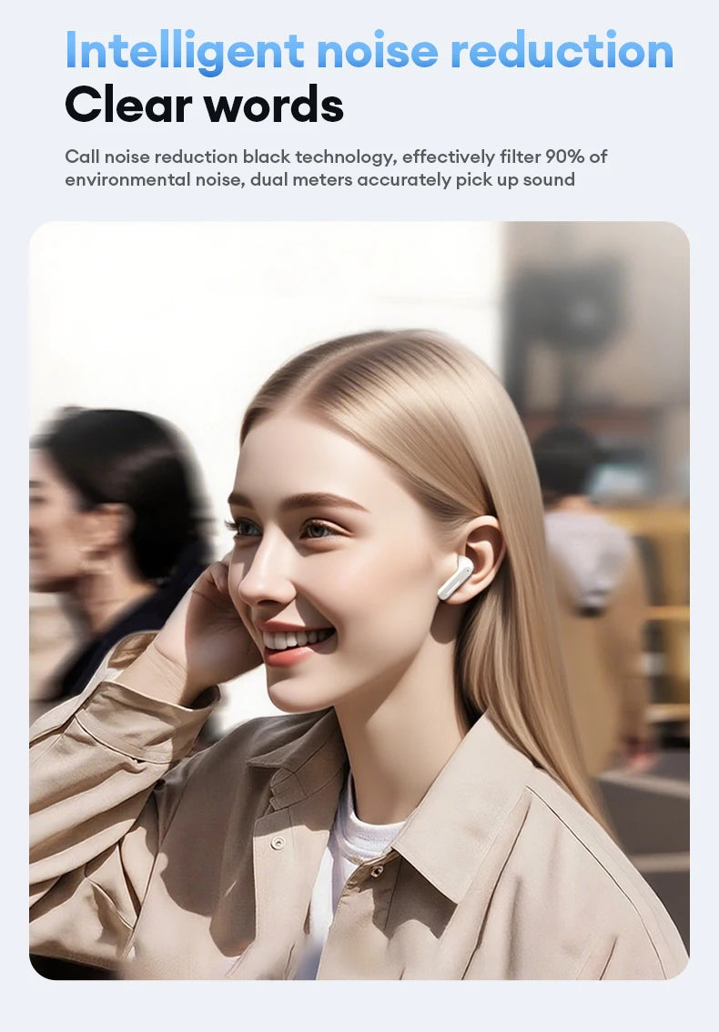 Nuevos auriculares inalámbricos Bluetooth Lenovo LE209 con cancelación de ruido ANC, música HiFi, auriculares Bluetooth con 30 horas de duración de la batería, auriculares para juegos