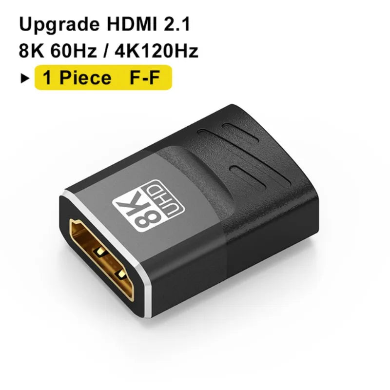 Adaptador HDMI 2.1, 8K, de 90 a 270 grados macho a hembra, 8k60Hz 4k120Hz, 48Gbps, compatible con PS5/4, HDTV, Roku, TV Stick, PC