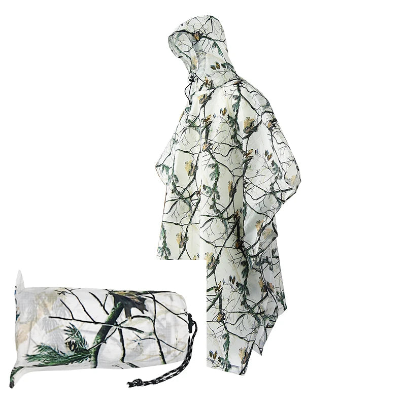 Poncho de Camouflage respirant pour l'extérieur, imperméable tactique de Jungle, observation des oiseaux, randonnée, chasse, combinaison Ghillie, équipement de pluie de voyage