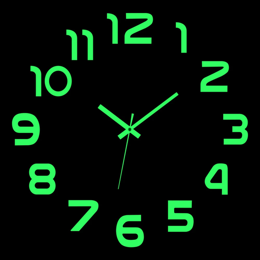 Reloj de pared, reloj de pared luminoso DIY, reloj de cuarzo, pegatinas de espejo acrílico, reloj de pared, decoración de pared, decoración cálida del hogar.