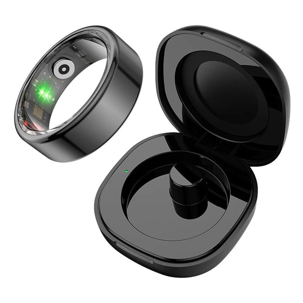 COLMI R02 – anillo inteligente con estuche de carga para hombres y mujeres, duración de la batería de 39 días, monitor de salud, resistente al agua 5ATM, 2024