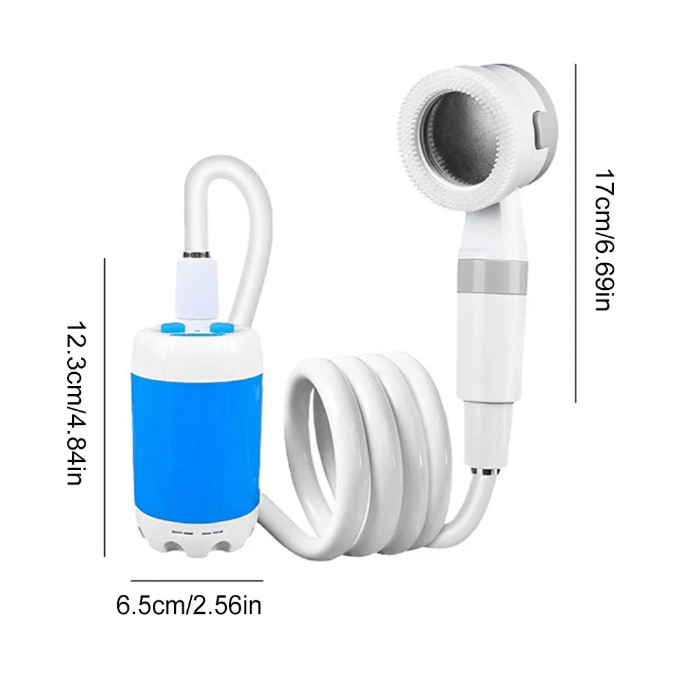 Pompe de douche de Camping Portable avec affichage numérique, 4000mAh, pompe de douche électrique Rechargeable améliorée, dortoir de plage de Camping
