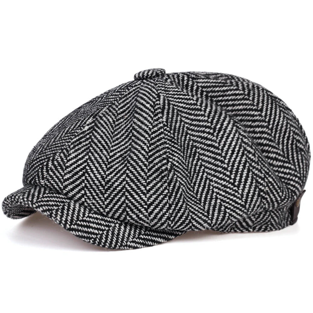 Mode laine gavroche casquettes hommes chevrons casquettes plates femmes hommes peintre britannique chapeaux doux automne hiver casquettes chapeaux casquette