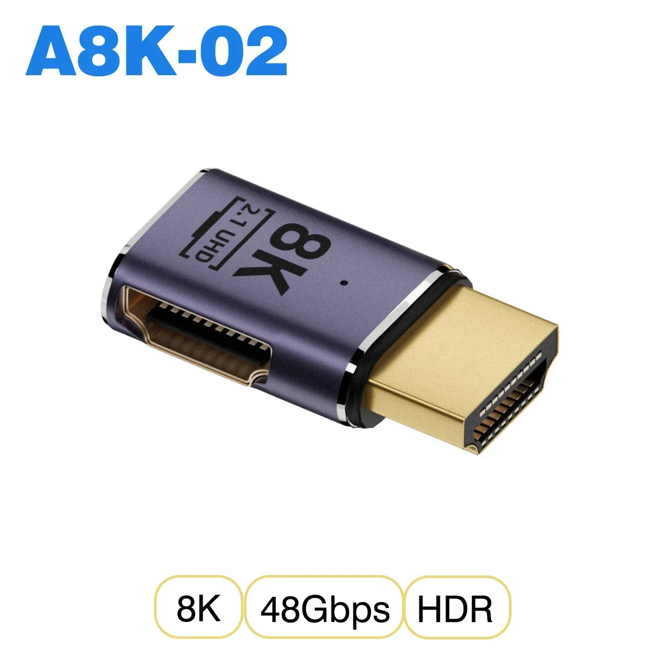 Convertisseur mini micro HDMI vers HDMI 2.1 — 48Gbps, 8K60Hz, 4K120Hz, projecteur, HDTV