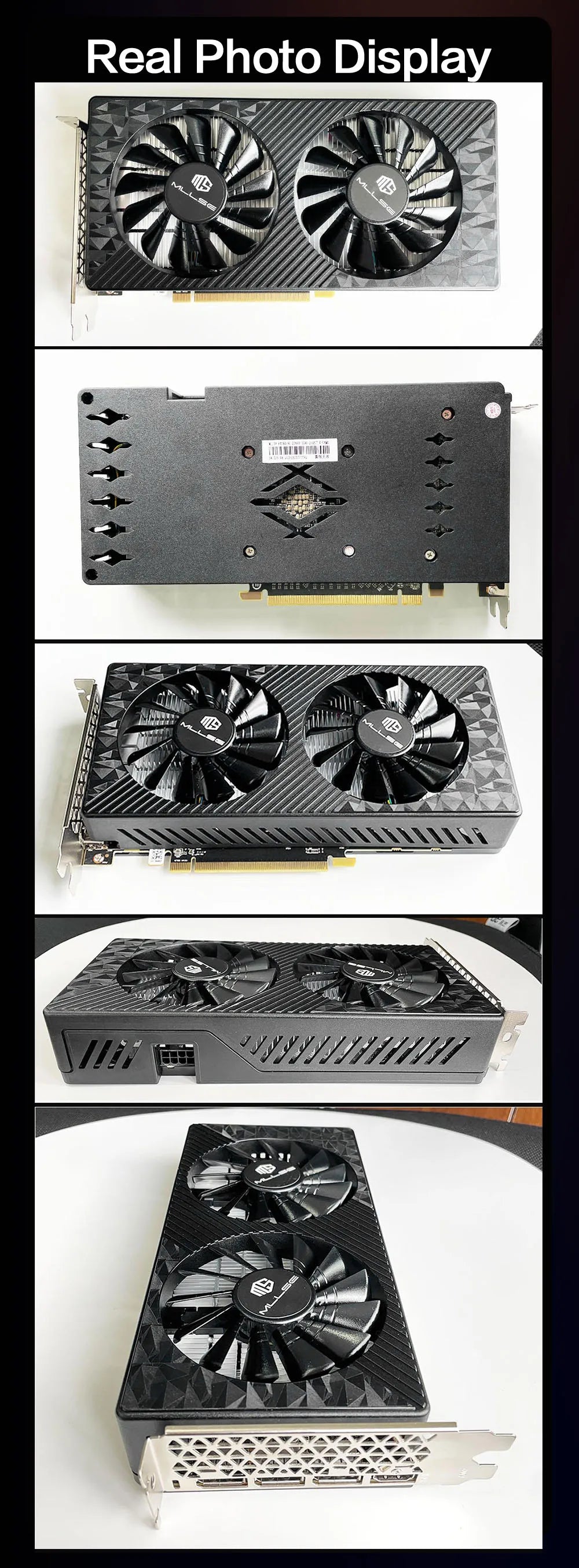 MLLSE AMD RX 580 8GB 2048SP carte graphique De jeu GDDR5 256Bit PCI-E 3.0 × 16 8Pin Radeon GPU Rx 580 carte vidéo Placa De vidéo