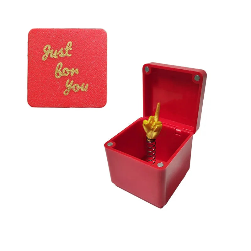 Interesante regalo de broma de Navidad, dedo corazón en la caja, divertidos regalos creativos, decoración de oficina, hogar