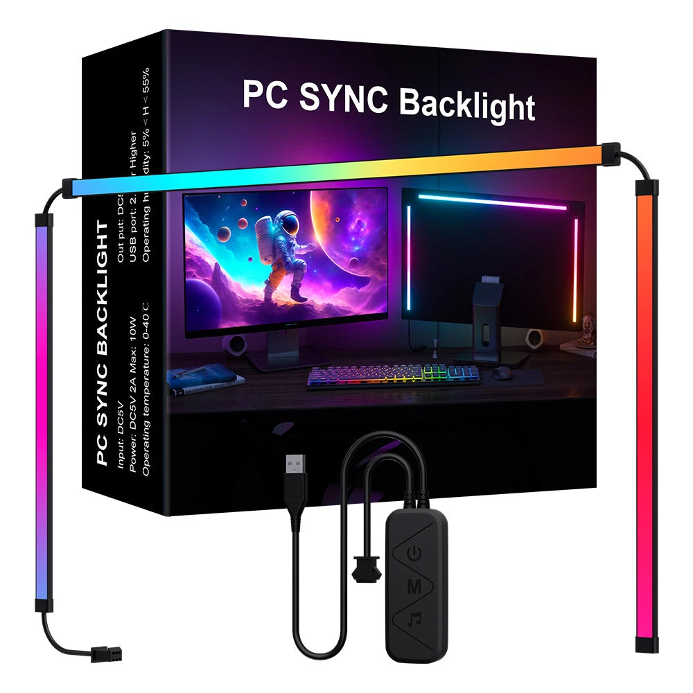 Bande lumineuse de jeu RGB, rétro-éclairage, affichage LED, synchronisation, écran d'ambiance PC, application de synchronisation musicale, décor de salle de jeu, fête