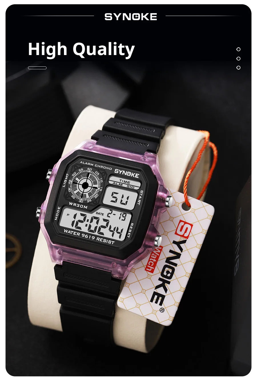 Montre numérique étanche sport multifonction — extérieur, course, étudiant, sept couleurs
