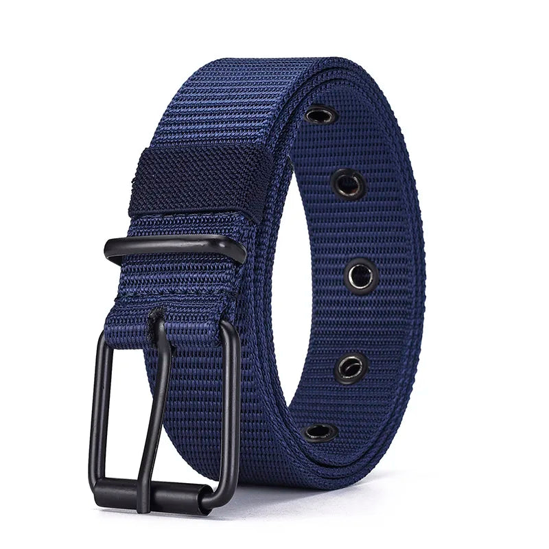 Cinturón de nailon con broche para hombres y mujeres, cinturón de lona porosa, cinturón chimbelt con vaqueros, deportes al aire libre