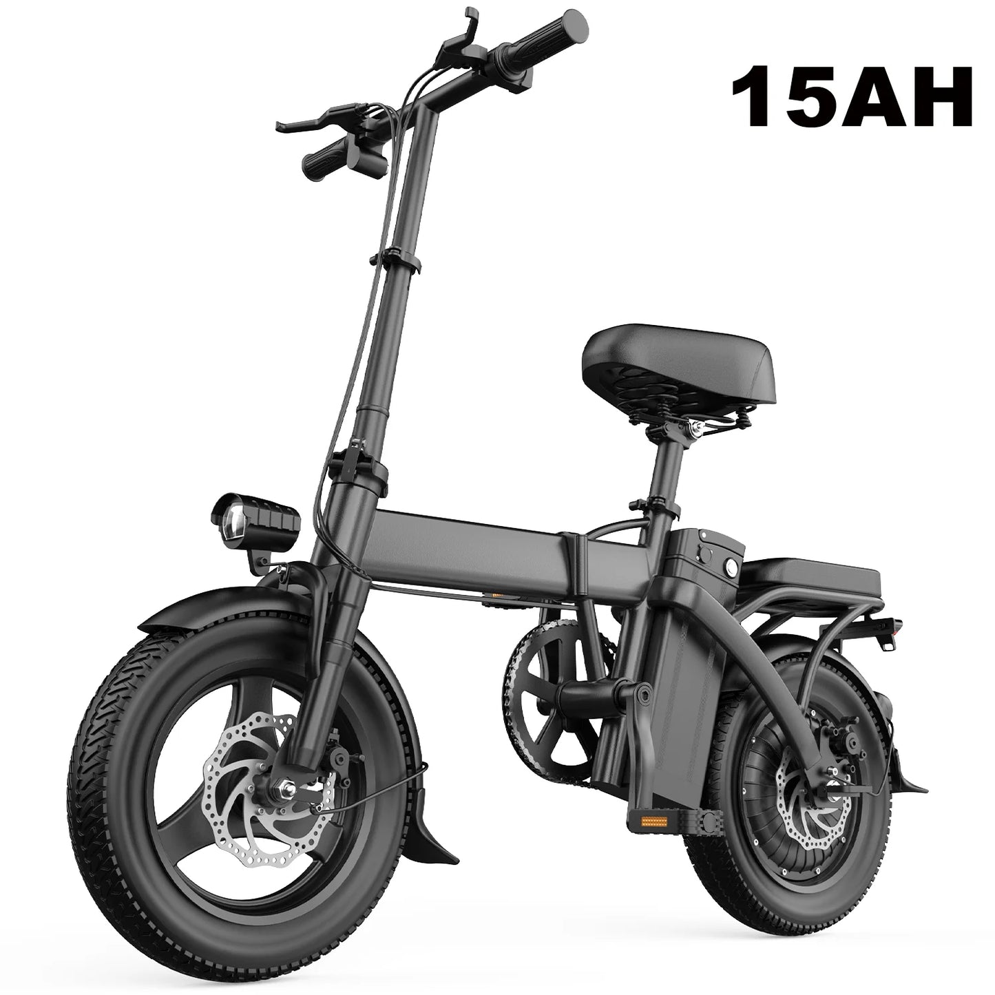 750W Peak Motor Electric Bicycle 48V15AH Removable Lithium Battery Foldable Adult E-bike LCD Display 14-inch Tire Electric Bicycle