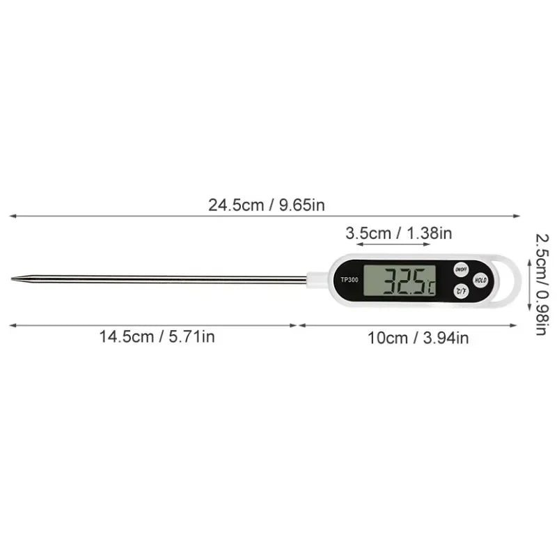 Thermomètre alimentaire numérique — sonde viande, BBQ, four, eau, huile, cuisson, électronique
