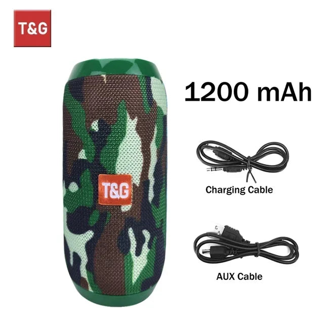 Haut-parleur Bluetooth portable TWS sans fil — double basse, FM, AUX, carte TF, camping, extérieur