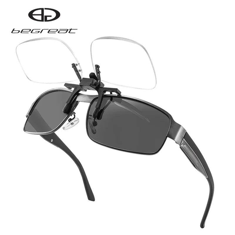 Lunettes de lecture portables avec clips — lentille rabattable, loupe, sans bords, hommes et femmes presbytes
