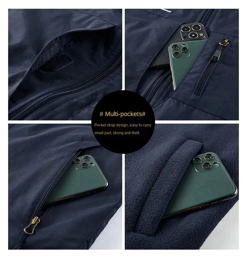 Chaqueta de senderismo para hombre, abrigo térmico, cálido, informal, metropolitano, glaMan, ropa térmica de lujo, talla grande, moda, invierno