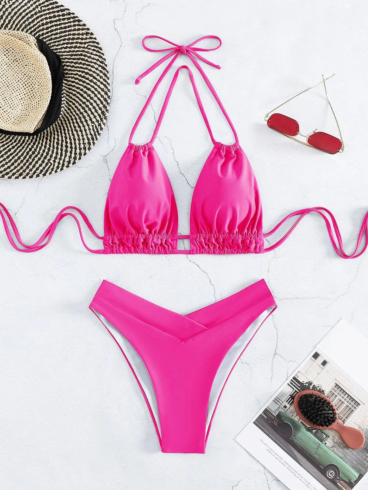 Maillot de bain en nylon solide pour femmes, bikini sexy, design de modélisation à la mode, nouveau style, vêtements de plage, 2025