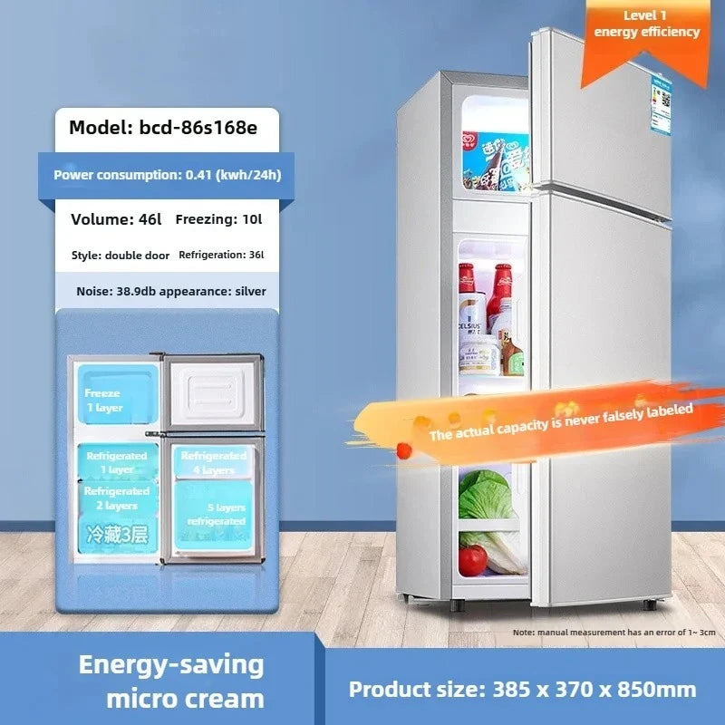 Réfrigérateur à Double porte pour salle de location, petit réfrigérateur domestique avec congélateurs profonds, réfrigérateur à économie d'énergie de premier niveau