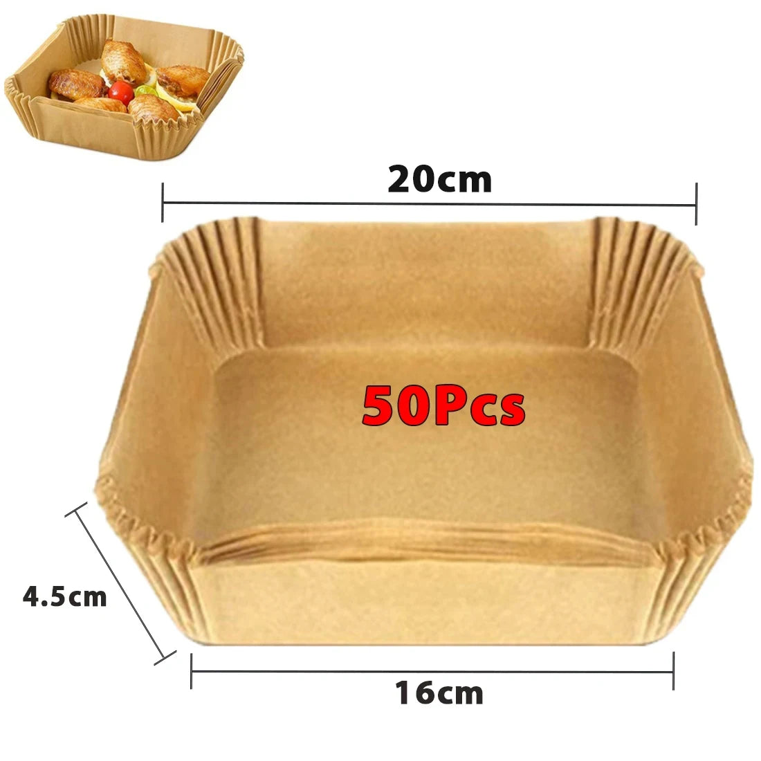Papier antiadhésif pour friteuse à air et poulet, papiers de cuisson ronds, doublures en papier, accessoires de cuisine, 50 pièces, 100 pièces