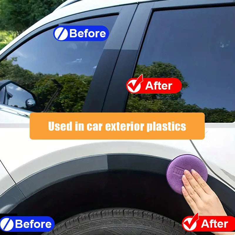 Restaurateur de plastique de voiture retour au noir brillant Auto intérieur cuir et panneau renouvellement cire revêtement Agent Auto vernis et réparation revêtement