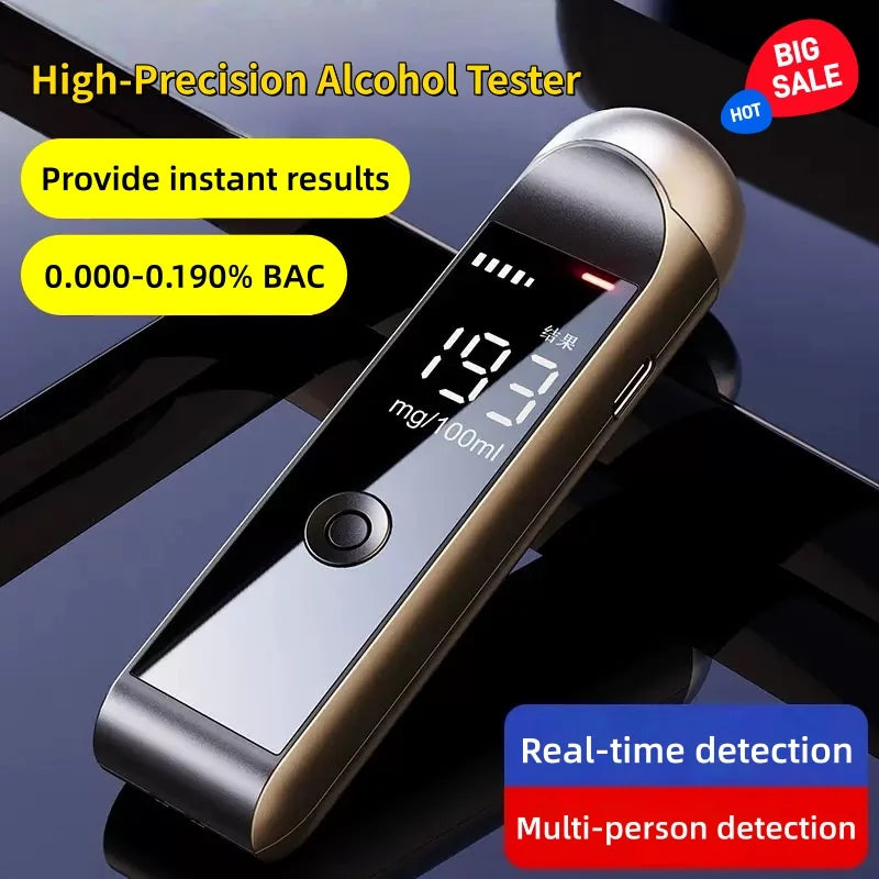 Alcoholímetro profesional Lenovo de alta precisión, pantalla digital portátil, seguridad del conductor de vehículos de motor, respuesta rápida en tiempo real