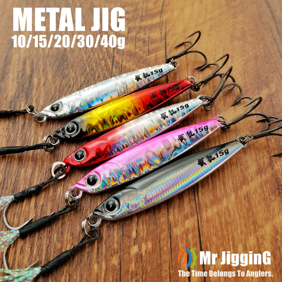 Mr JigginG – leurre métallique à coulage rapide, 10/15/20/30/40g, pour lancer de rivage d'eau salée, bar de mer, appât artificiel