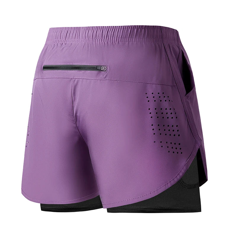 Short de course pour hommes, séchage rapide, Fitness, noir, Double couche, nouveau Sport, entraînement, musculation, pantalon court